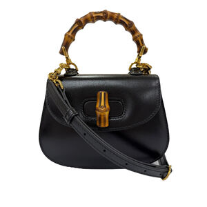 Pre-Loved Gucci Small Calfskin 1947 Bamboo Top Handle Bag